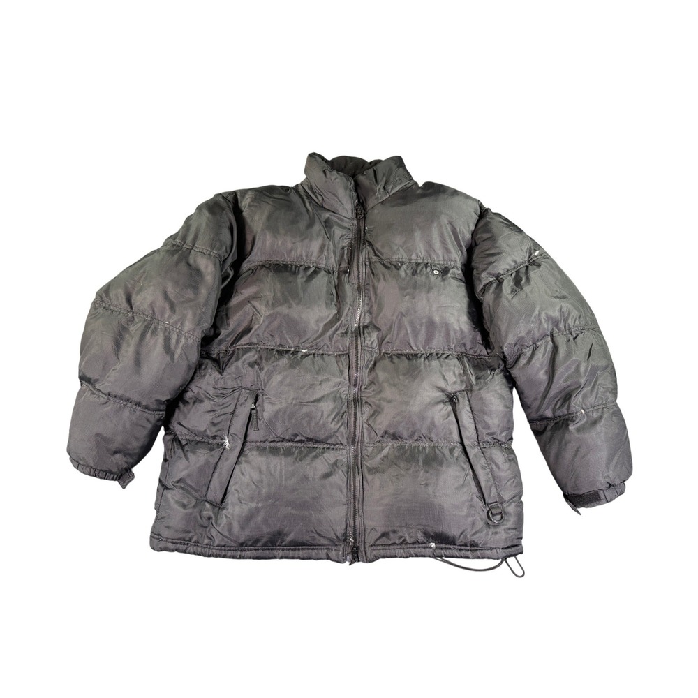 Vintage South Pole Puffer Jacket Mens XL Black Full Zip Quilted Insulated Coat‎